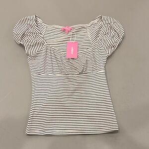 Edikted Black and White Striped Blouse